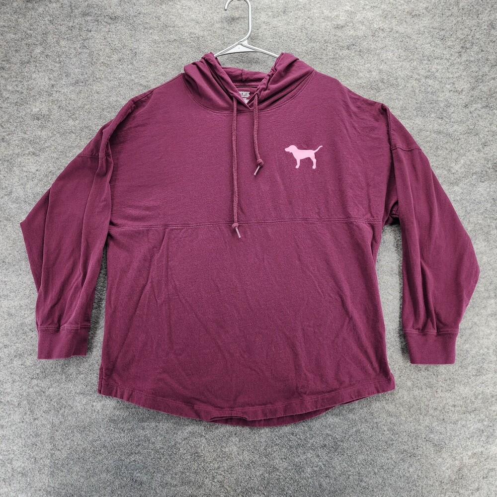 Pink Victoria Secret Hoodie Womens Size Medium Red